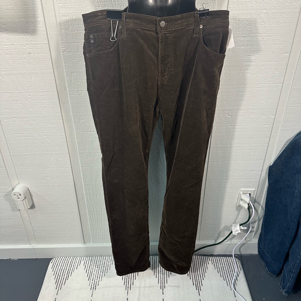 AG Brown Corduroy Tellis Modern Slim Brown Pants Size 40x 34 NWT - Picture 3 of 14